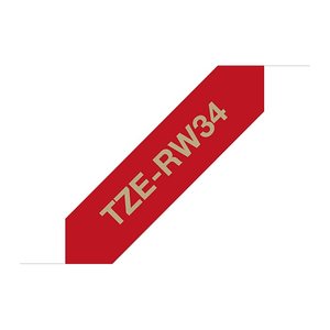 brother Textil-Schriftband TZe-RW34 TZERW34, 12 mm, gold auf rot, 1 St.