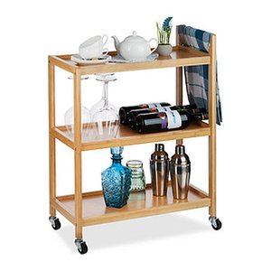 relaxdays Servierwagen braun 58,0 x 30,0 x 76,5 cm