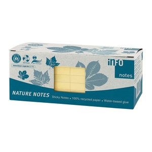 inFO Recycling Haftnotizen 5654-11BOX gelb, 12 Blöcke