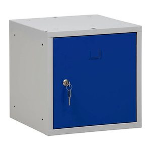 Gürkan Schließfachschrank lichtgrau, enzianblau 106998, 1 Schließfach 38,0 x 38,0 x 38,0 cm