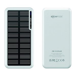 BOOMPODS OBI-SOLAR Solar-Powerbank 10.000 mAh weiß