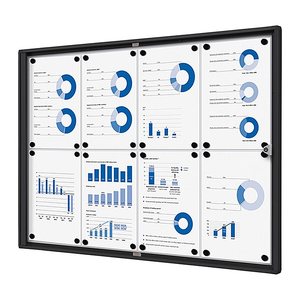 Showdown® Displays Schaukasten Economy schwarz 8x DIN A4 93,1 x 2,6 x 65,5 cm, 1 St.