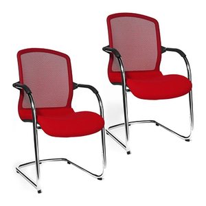 Topstar Besucherstühle Open Chair 100 OC590 T31 rot Stoff, 2 St.