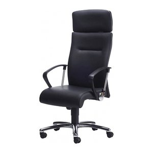 Nowy Styl Chefsessel Eco Lux Leder schwarz, Gestell chrom