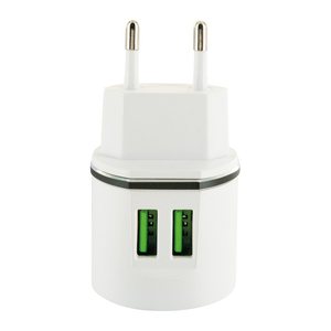 Schwaiger Ladegerät 230V 2x USB 2.0 A Weiß/Grün