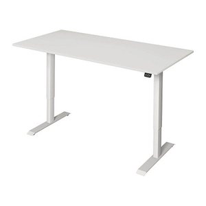 Kerkmann Move 1 elektrisch höhenverstellbarer Schreibtisch weiß rechteckig, T-Fuß-Gestell weiß 160,0 x 80,0 cm