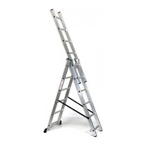 SZ Metall Vielzweckleiter silber 3x 6 Sprossen, H: 381,0 cm