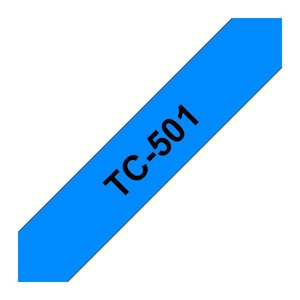 brother Schriftband TC-501 TC501, 12 mm, schwarz auf blau, 1 St.
