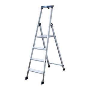 KRAUSE Stehleiter einseitig MONTO Solido silber 4 Stufen, H: 160,0 cm