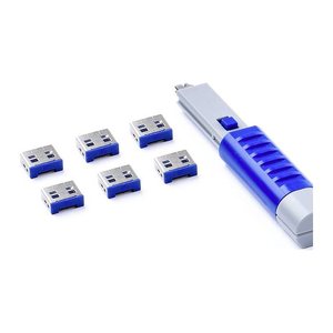 SmartKeeper Basic "USB-A Port" Blocker dunkelblau 6 Stk.+Key