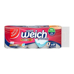 GUT&GÜNSTIG Toilettenpapier weich premium 4-lagig, 10 Rollen