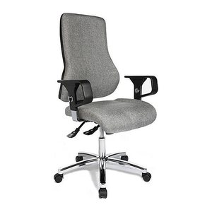 Topstar Bürostuhl Top Point Deluxe Stoff grau, Gestell chrom