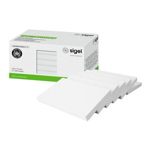 SIGEL Haftnotizen weiß, 6 Blöcke