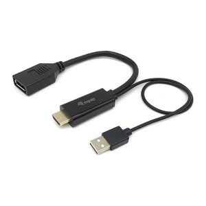 Equip HDMI->DP/USB-A 4K/60Hz Bu/St 0.15m schwarz