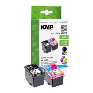 KMP H168V schwarz, color Druckerpatronen kompatibel zu HP 302XL (F6U68AE/F6U67AE), 2er-Set