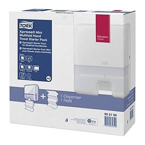 TORK Papierhandtuchspender-Set Elevation Xpress® H2 Mini Starter Pack 952100, inkl. 100 Tücher 952100 weiß Kunststoff, 1 Set