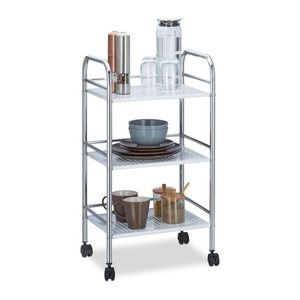 relaxdays Etagenwagen silber 40,5 x 31,0 x 75,0 cm