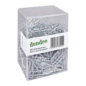 dundee Aktenklammern silber glanzverzinkt, 350 St.