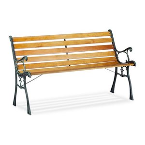 relaxdays Gartenbank 10026118_0 braun Metall 126,0 cm