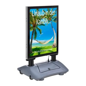 update displays Kundenstopper WindPro LED silber DIN A1 2 Fächer 74,0 x 63,0 x 122,3 cm, 1 St.