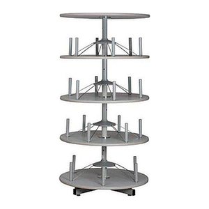 Gürkan Ordnerdrehsäule grau bis zu 96 Ordner, Etagen einzeln drehbar, H: 163,0 cm