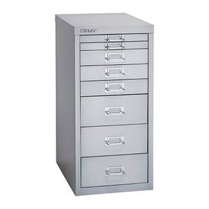 BISLEY MultiDrawer™ L298 Schubladenschrank silber 8 Schubladen 27,8 x 38,0 x 59,0 cm, 1 St.