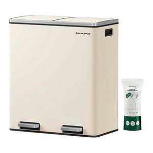 SONGMICS Mülltrenner 2x 30,0 l cremeweiß, 1 St.