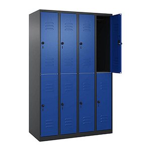 CP Spind Classic Plus enzianblau, schwarzgrau 080300-40 S10068, 8 Schließfächer 120,0 x 50,0 x 185,0 cm