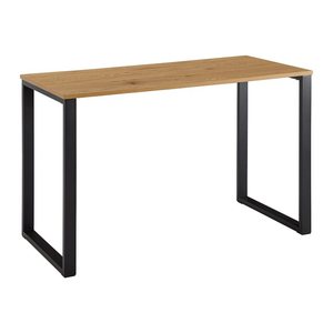 WOHNLING Schreibtisch eiche rechteckig, U-Fuß-Gestell schwarz 120,0 x 60,0 cm