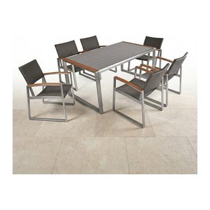 Garden Pleasure Sitzgruppe AVA, silber Kunststoff, Metall, 7-teilig
