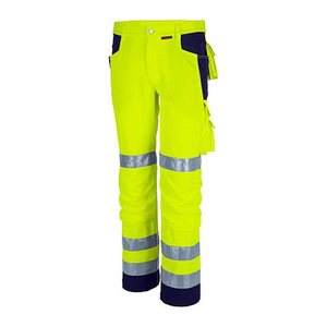 QUALITEX® unisex Warnschutzhose gelb, marine Größe 72
