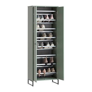 MÖBELPARTNER Schuhschrank Janne, 701781 pastellgrün keine Fachböden 60,2 x 33,1 x 169,7 cm