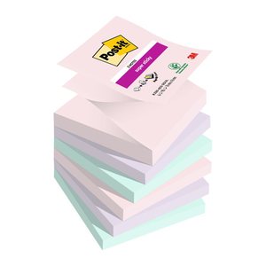 Post-it® Super Sticky Z-Notes Soulfoul Collection Haftnotizen extrastark farbsortiert, 6 Blöcke
