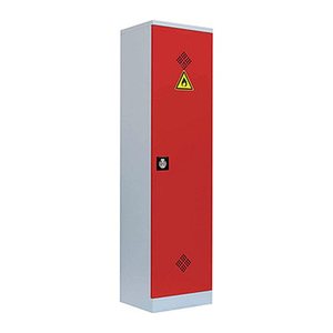 LÜLLMANN Umweltschrank 566244 feuerrot, lichtgrau 4 Fachböden 50,0 x 42,2 x 195,0 cm, aufgebaut, 1 St.