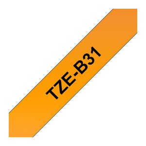 brother Schriftband TZe-B31 TZEB31, 12 mm, schwarz auf orange, 1 St.
