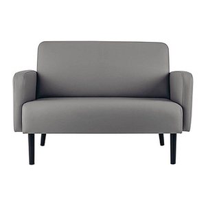 meet powered by PAPERFLOW 2-Sitzer Sofa LISBOA grau schwarz Kunstleder 124,0 x 81,5 x 83,0 cm, 1 St.