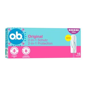 o.b. Tampons Original Ultra 2-in-1 Schutz für sehr starke Periode, 16 St.