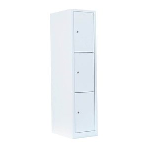 LÜLLMANN Schließfachschrank signalweiß 523317, 3 Schließfächer 41,5 x 50,0 x 180,0 cm