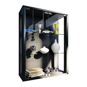 VCM my home Udina Hängevitrine schwarz 2 Fachböden