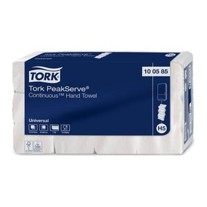 TORK Papierhandtücher 100585 PeakServe® Endlos™ H5 Interfold-Falzung 1-lagig weiß, 4.920 Tücher