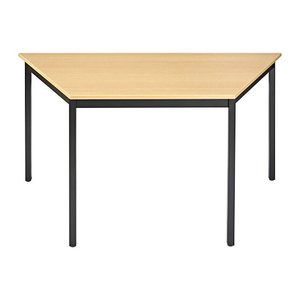 SODEMATUB Mehrzwecktisch buche, schwarz halbrund, Vierkantrohr schwarz, 140,0 x 70,0 x 74,0 cm