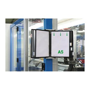 tarifold Wand-Sichttafelsystem 415107 DIN A5 schwarz mit 10 St. Sichttafeln, 1 St.