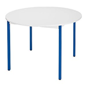SODEMATUB Mehrzwecktisch lichtgrau, blau rund, Vierkantrohr blau, 110,0 x 110,0 x 74,0 cm