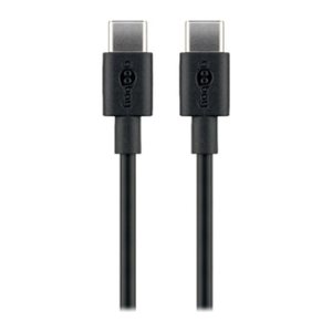 goobay USB C 2.0 Kabel 1,0 m schwarz, 1 St.