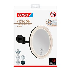 tesa Kosmetikspiegel beleuchtet VISIOON LED schwarz