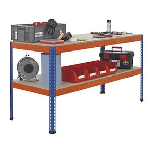 SCHULTE Werkbank blau, orange 184,1 x 92,6 x 99,0 cm