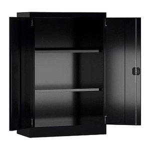 ClassiX Stahlschrank X-530299 tiefschwarz 2 Fachböden 80,0 x 38,0 x 120,0 cm, aufgebaut, 1 St.
