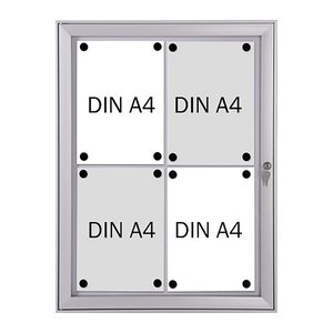 FRANKEN Schaukasten Security silber 4x DIN A4 52,1 x 2,3 x 69,6 cm, 1 St.