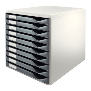 LEITZ Schubladenbox Form Set dunkelgrau 52810089, DIN A4 mit 10 Schubladen, 1 St.