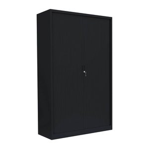 LÜLLMANN Schiebetürenschrank, 555169 tiefschwarz 4 Fachböden 120,0 x 45,7 x 195,0 cm